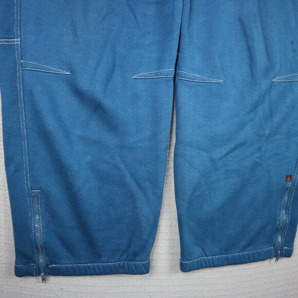 Mecca Cargo Embroidered Accent Baggy Y2K Sweatpants Blue Mens XL - Picture 3 of 8